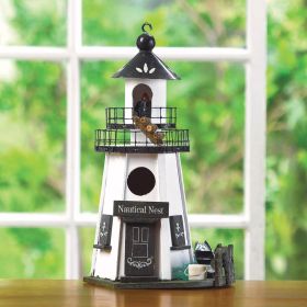 Nautical Nest Wood Lighthouse Bird House