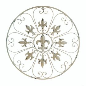 Distressed-Look Fleur de Lis Wall Decor