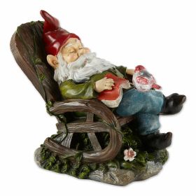 Solar Light-Up Rocking Chair Nap Garden Gnome