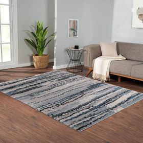 [Only support Drop Shipping Buyer] Riley Watercolor Abstract Stripe Woven Area Rug (Color: as Pic)